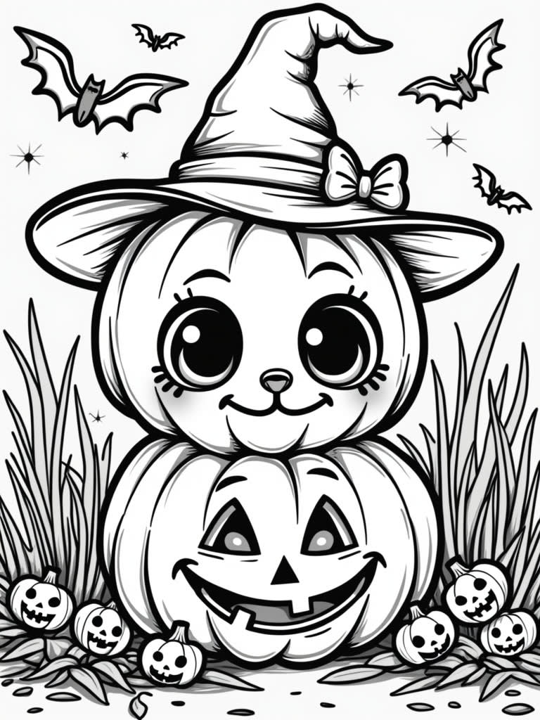 Kawaii halloween / Coloring Page / Learning Corner